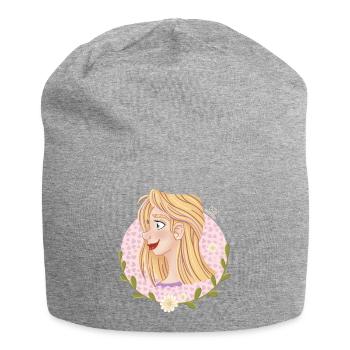 Portrait de fleurs pastel - Bonnet en jersey - gris chiné - Devant