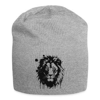 Schwarzer Löwe Spritzkunst - Jersey-Beanie - Grau meliert - Vorne
