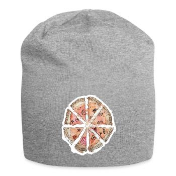 Wassergemalte Pizza Segmente - Jersey-Beanie - Grau meliert - Vorne