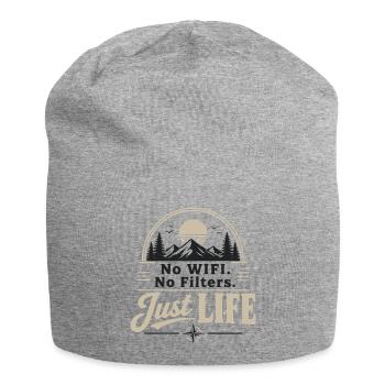 No WiFi No Filters Just Life | Outdoor Design - Jersey Beanie - heather grey - Front