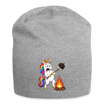 Funny Unicorn Camping Mishap - Jersey Beanie - heather grey - Front