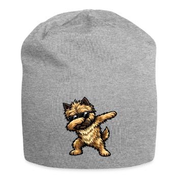 Dabbing Cairn Terrier in Comic Style - Jersey Beanie - heather grey - Front