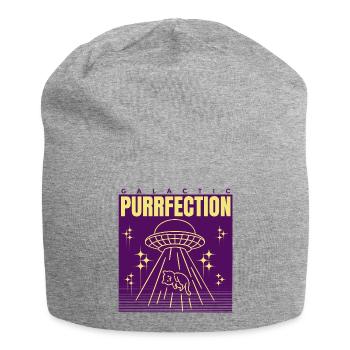 UFO Cat Saying - Jersey Beanie - heather grey - Front