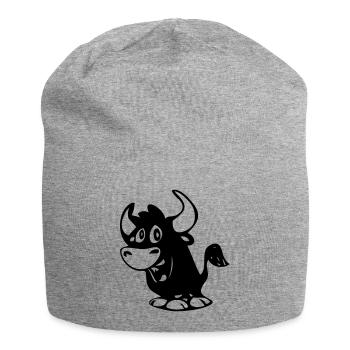 Stier - Jersey-Beanie - Grau meliert - Vorne