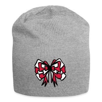 Bow red & white / red & white bow - colorful - Jersey Beanie - heather grey - Front