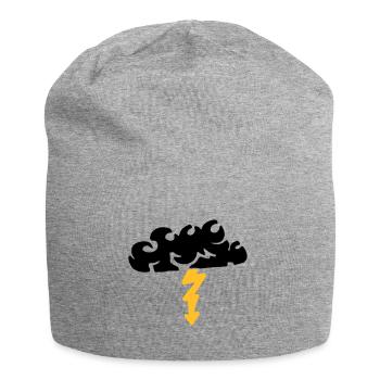 Lightning from a cloud / thunderstorm & lightning - Jersey Beanie - heather grey - Front