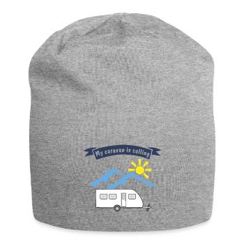 caravan is calling - Jersey-Beanie - Grau meliert - Vorne