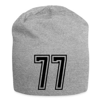 77 Numéro de numéro - Bonnet en jersey - gris chiné - Devant
