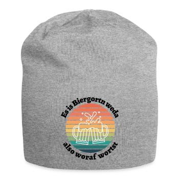 Biergordn weda- bayerischer Spruch - Jersey-Beanie - Grau meliert - Vorne