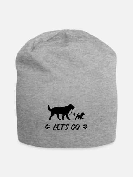Dogs go for a walk - Jersey Beanie - heather grey