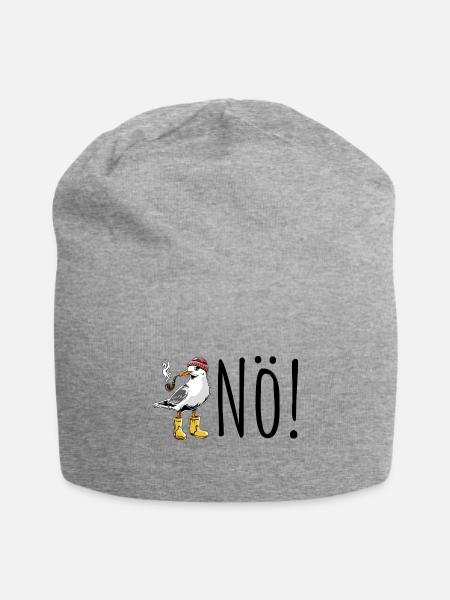 Möwe sagt NÖ - Nordsee - Geschenk - Jersey-Beanie - Grau meliert