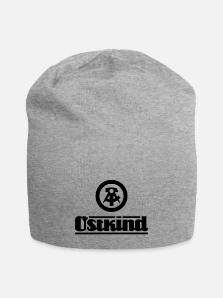 Ostkind mit DDR Logo - Jersey-Beanie - Grau meliert