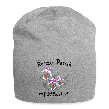 Keine Panik vor der Spritze - Jersey-Beanie - Grau meliert - Vorne