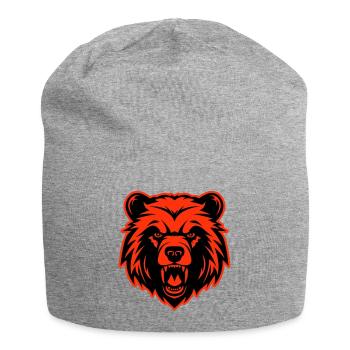 Bär Kopf - Jersey-Beanie - Grau meliert - Vorne