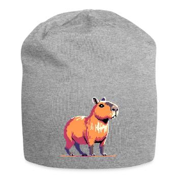 Geek Pixel Art Capybara - Jersey Beanie - heather grey - Front