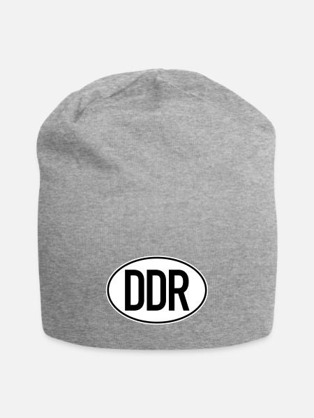 DDR license plate (two-colored) - Jersey Beanie - heather grey