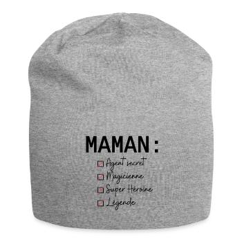 Maman: - Bonnet en jersey - gris chiné - Devant