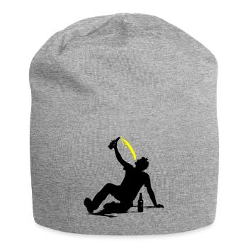 Drinking Bier Silhouette - Jersey-Beanie - Grau meliert - Vorne