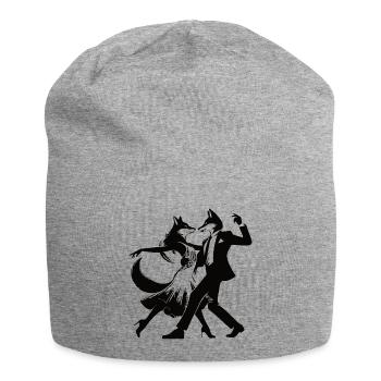 Elegant Foxtrot Dance Design with Dancing Foxes - Jersey Beanie - heather grey - Front