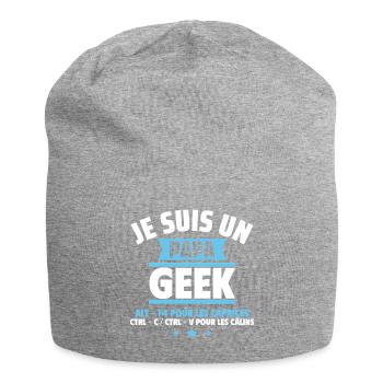 Papa Geek,Cadeau Fête Des Pères,Anniversaire,Noël - Bonnet en jersey - gris chiné - Devant