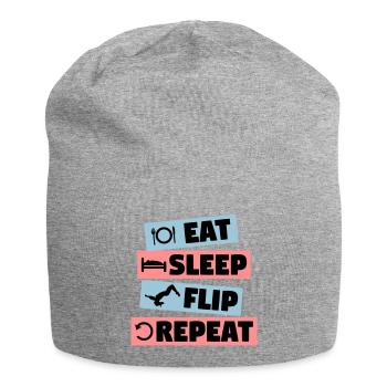Gymnastics - eat, sleep, flip, repeat - Jersey-Beanie - Grau meliert - Vorne
