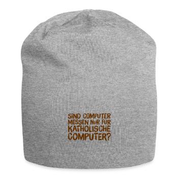 katholische Computer - Jersey-Beanie - Grau meliert - Vorne