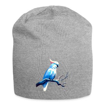 Cacatoès sur une branche - Bonnet en jersey - gris chiné - Devant