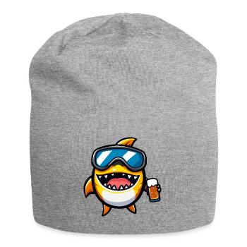 Piranha Fish Après Ski Beer - Jersey Beanie - heather grey - Front