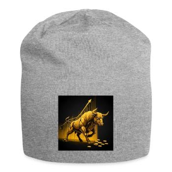 Golden Bull - Succès, Richesse, Argent, Marché boursier - Bonnet en jersey - gris chiné - Devant
