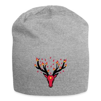 Rudolph deer antler lights-3c - Jersey Beanie - heather grey - Front