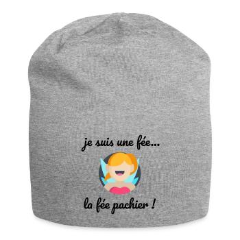 je suis une fée... la fée pachier ! humour - Bonnet en jersey - gris chiné - Devant