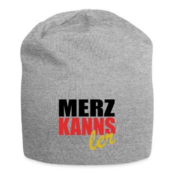 Merz kanns - Kanzler - Kanzlerkandidat - Jersey-Beanie - Grau meliert - Vorne