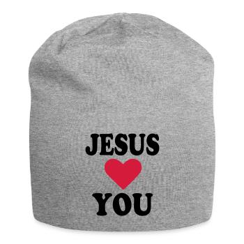 Jesus - Bonnet en jersey - gris chiné - Devant