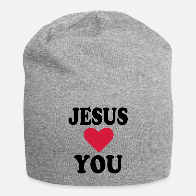 Jesus - Jersey-Beanie - Grau meliert