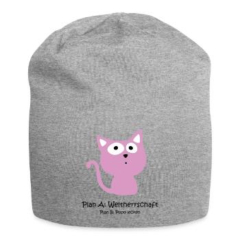 Süße Katze - Weltherrschaft - Jersey-Beanie - Grau meliert - Vorne