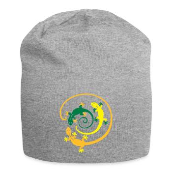 Gecko Spirale - Jersey-Beanie - Grau meliert - Vorne
