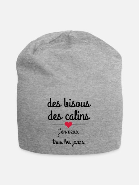 des bisous des calins - Bonnet en jersey - gris chiné