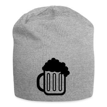 Bierkrug (beer mug) 01.0 - Jersey-Beanie - Grau meliert - Vorne