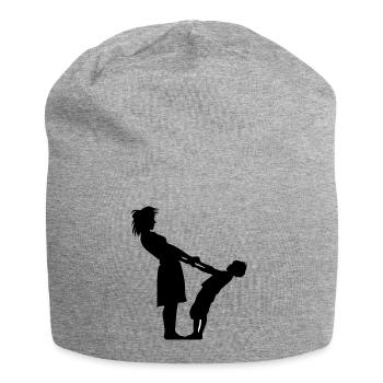 mother and child - Jersey Beanie - heather grey - Front