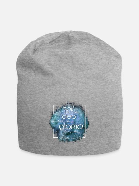 soli deo gloria blue - Jersey-Beanie - Grau meliert