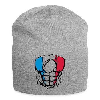 rugby2 france corps muscle drapeau - Bonnet en jersey - gris chiné - Devant