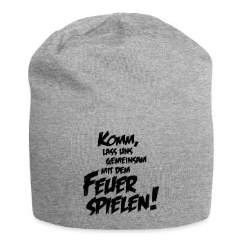 Mit dem Feuer spielen - Jersey-Beanie - Grau meliert - Vorne