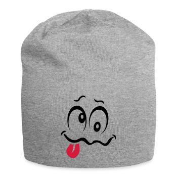 smiley ivre bourre1 - Bonnet en jersey - gris chiné - Devant