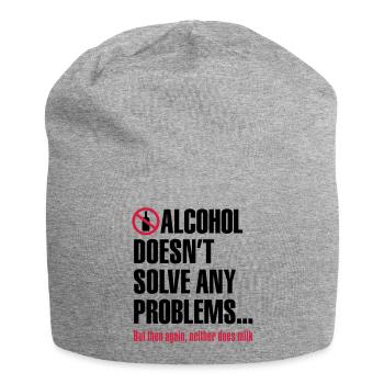 L'alcool ne résout pas les problèmes ... Mais - Bonnet en jersey - gris chiné - Devant