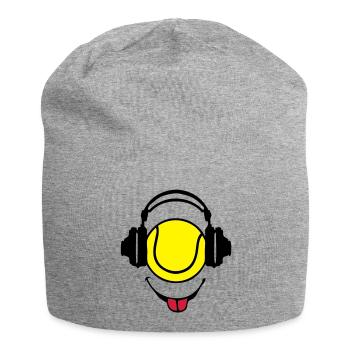 headphones headphones dj tennis smiley1 - Jersey Beanie - heather grey - Front