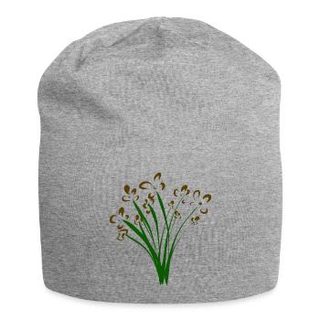 Les bouquets de fleurs - Bonnet en jersey - gris chiné - Devant
