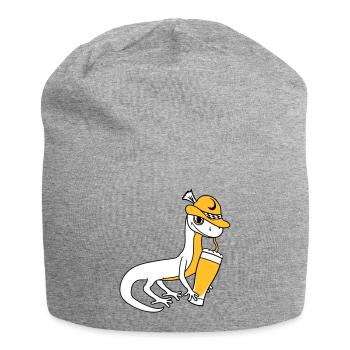 lizard beer bavaria alcohol drinking pa - Jersey Beanie - heather grey - Front