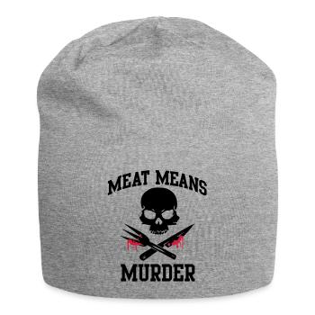 Meat means murder - meat means murder - Jersey Beanie - heather grey - Front