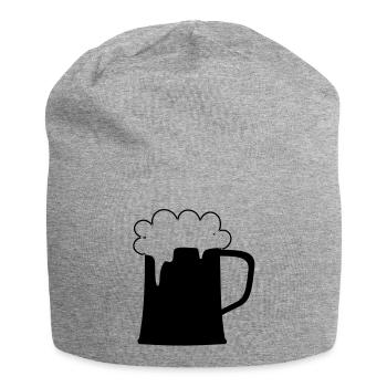 Bierkrug - Jersey-Beanie - Grau meliert - Vorne