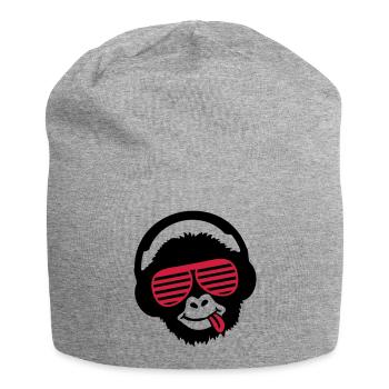 monkey_listen_music_pp2 - Jersey-Beanie - Grau meliert - Vorne
